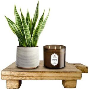 Small Wood Riser for Kitchen Counter Decor and Bathroom Counter Pedestal Stands